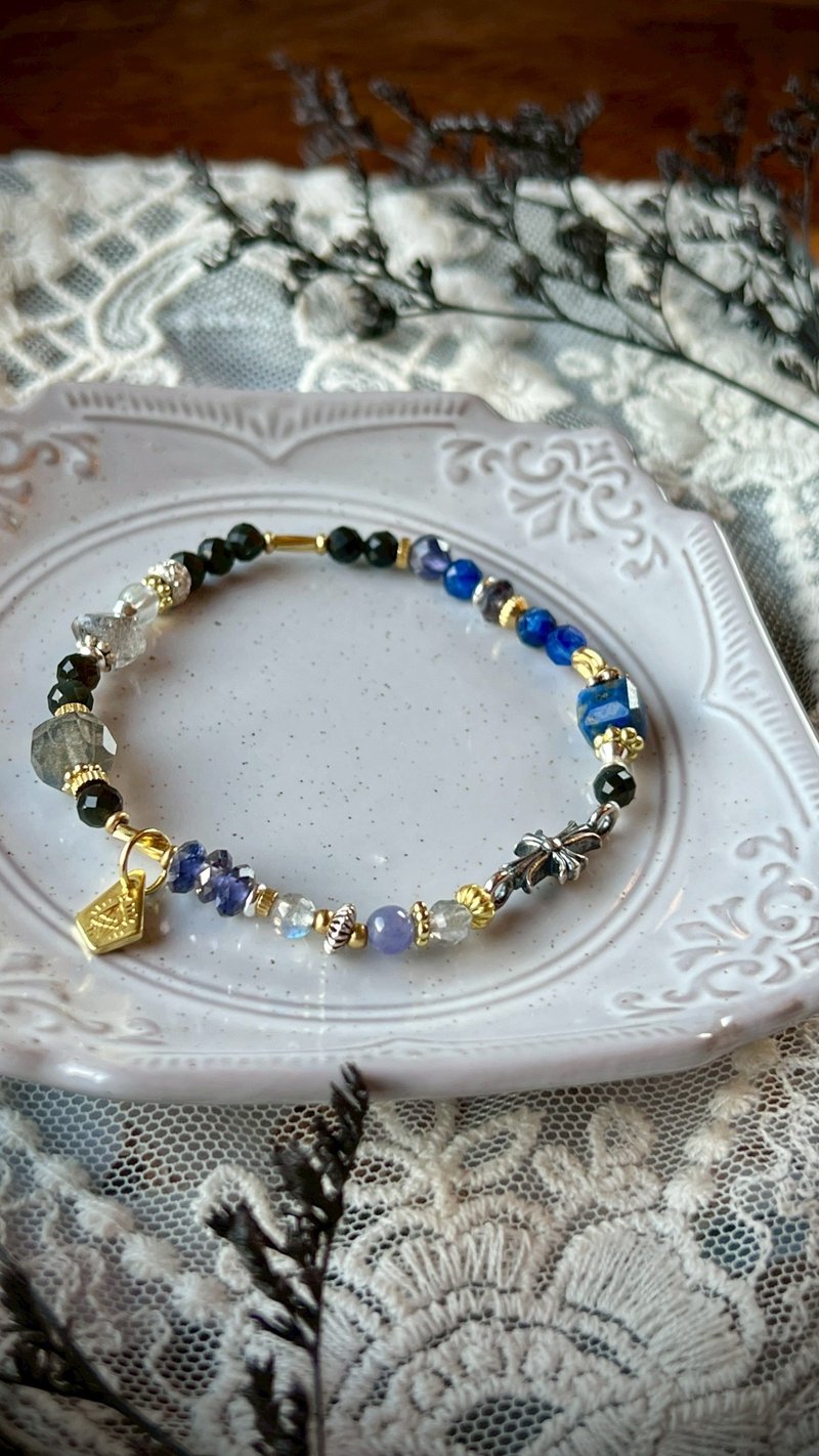 -隱喻-天然水晶手鏈/黃銅手鍊 - 手鍊/手環 - 水晶 藍色