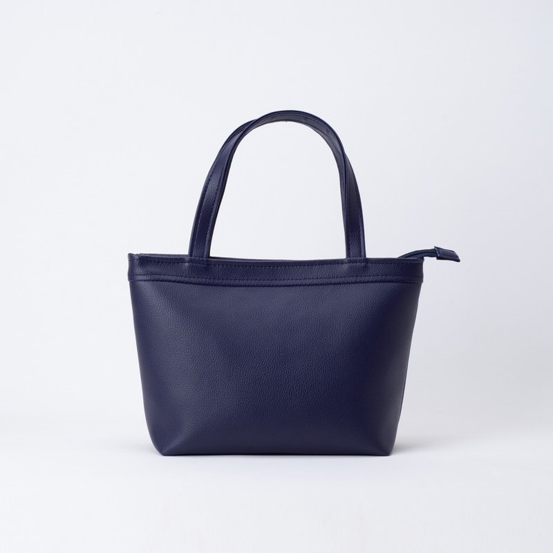 Casual handheld tote bag-purple blue - กระเป๋าถือ - หนังเทียม สีน้ำเงิน