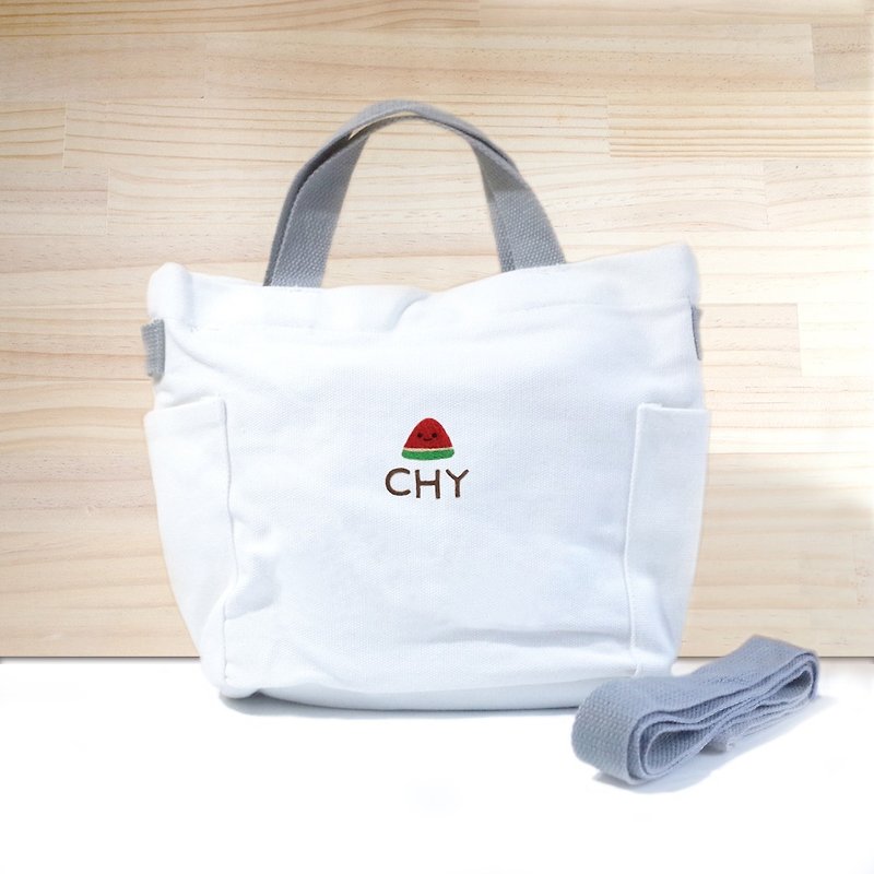 [Q-cute] bag series - smile watermelon / add word / custom - Messenger Bags & Sling Bags - Cotton & Hemp Multicolor