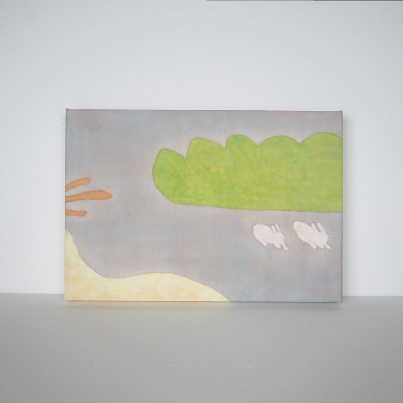 日本画【ここにもいるよ２】　日本画材を使った絵画 - 海報/掛畫/掛布 - 紙 紫色