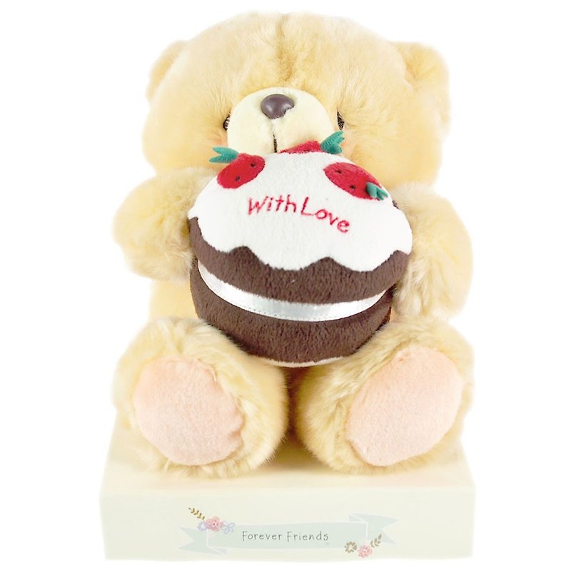 8 inches/strawberry cake fluffy bear [Hallmark-ForeverFriends fluff-birthday series] - Stuffed Dolls & Figurines - Other Materials Brown