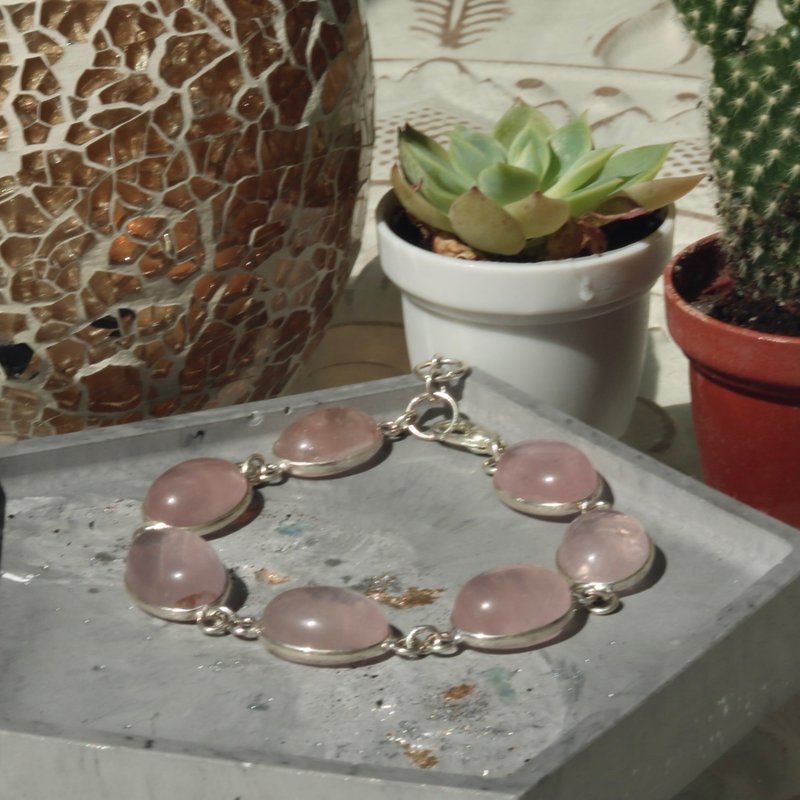 印度丨原石手鏈-蓮粉 - 手鍊/手環 - 其他材質 粉紅色