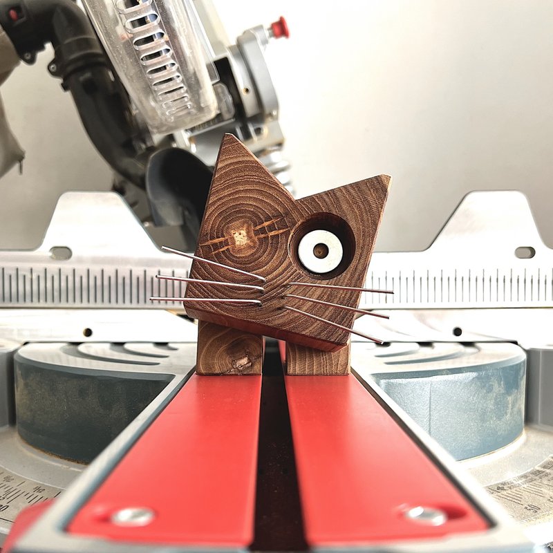 'Jinliet', One eye cat figure-toy for decoration or collection - 擺飾/家飾品 - 木頭 