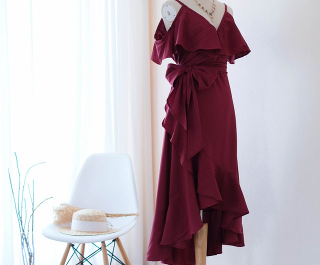 Maroon top bohemian dress