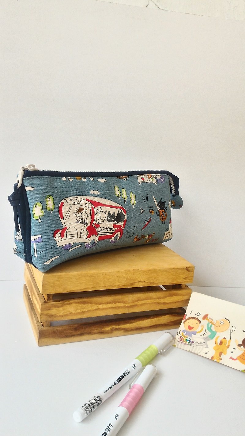 Go to school! Three layers pencil case to exchange gifts - Pencil Cases - Cotton & Hemp 