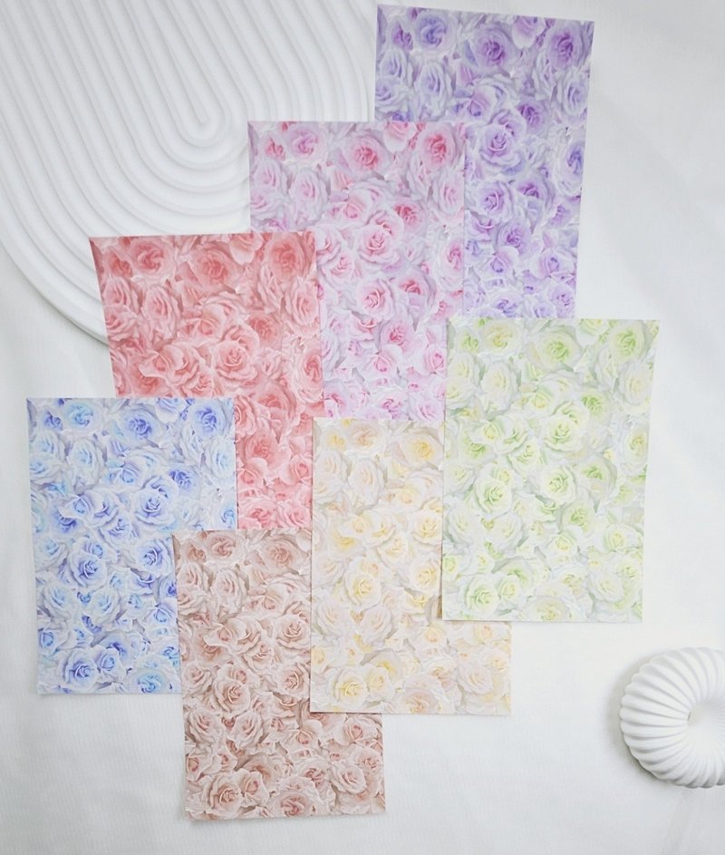 Rose Garden Background Paper - 便條紙/便利貼 - 紙 多色