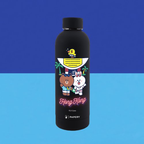 PAPERY.ART 不鏽鋼水樽 隨行杯 - LINE FRIENDS HONG KONG SUMMER CHILL