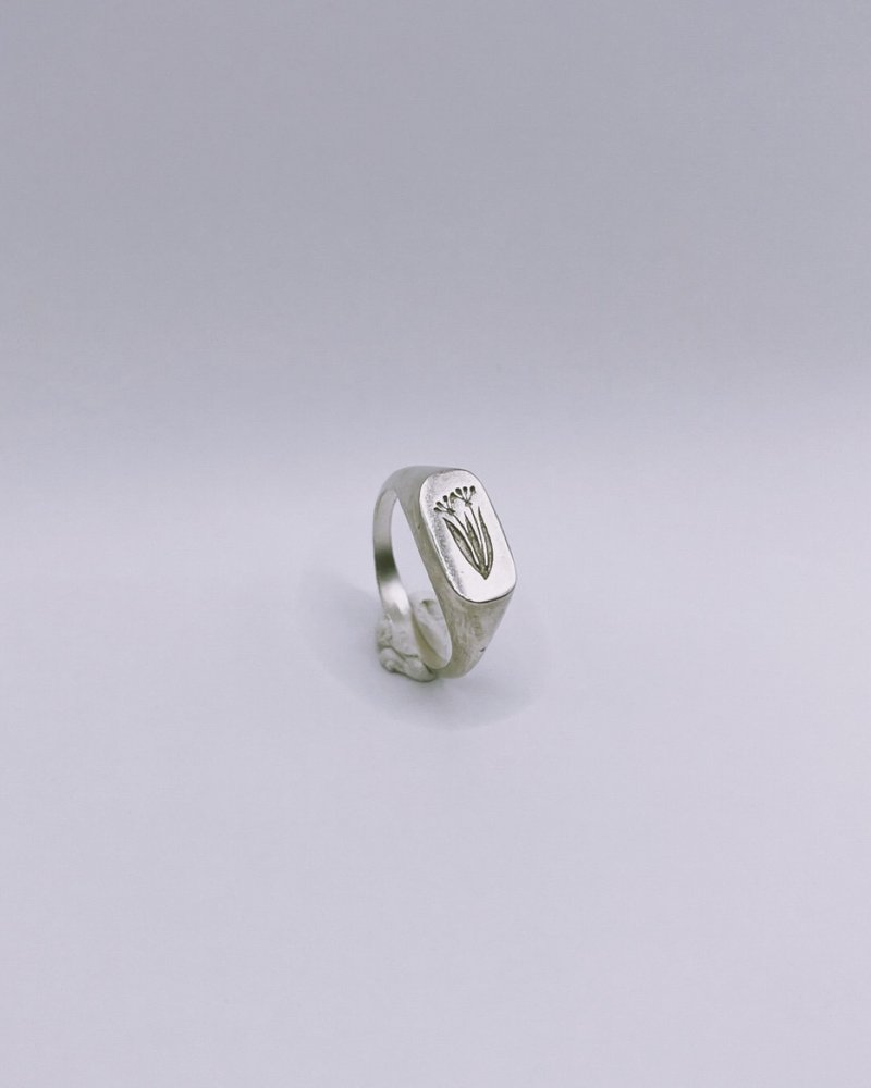 Green Plant Series Tulip Ring Sterling Silver - General Rings - Silver Silver