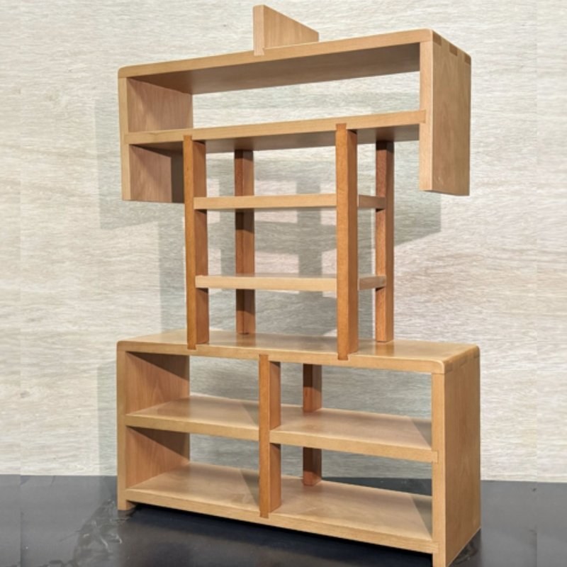 富貴盈門-富櫃 原木 漢字櫃 文創 榫接  精品 展示櫃 - 層架/置物架/置物籃 - 木頭 黃色