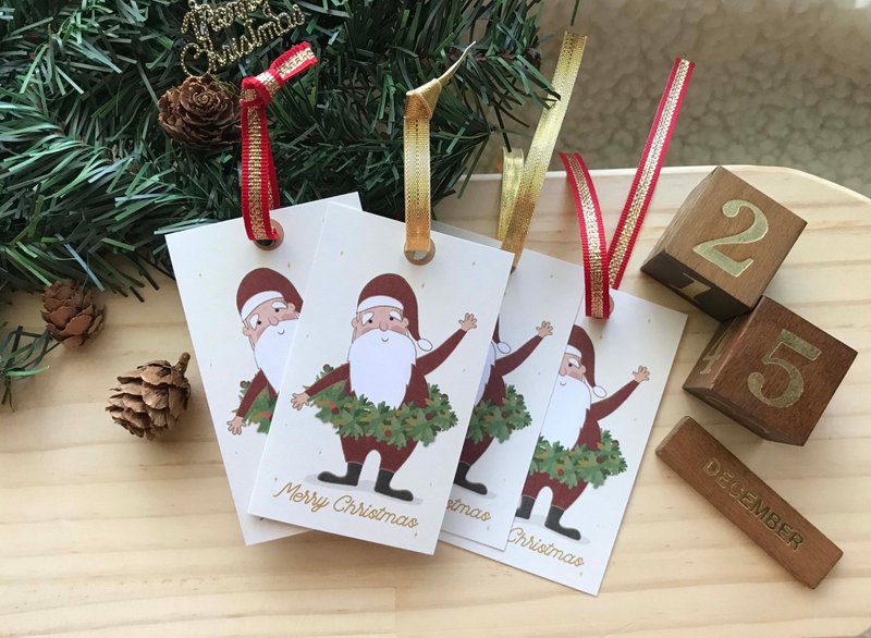 Christmas husband gift small card (a set of 4 in) small card gift tag tag Christmas card - Cards & Postcards - Paper Multicolor