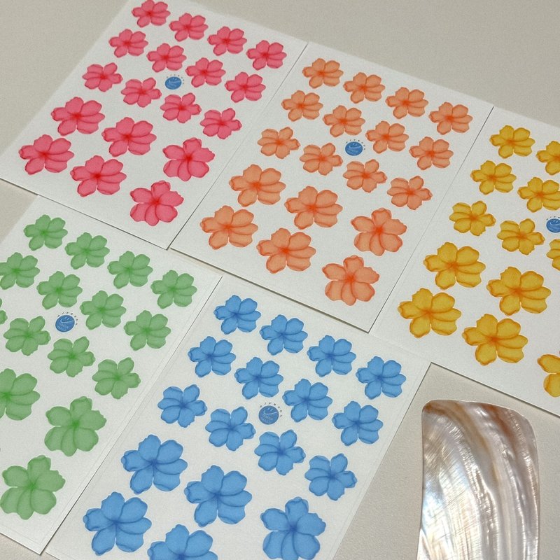 Water-colored blossom stickers - 貼紙 - 紙 