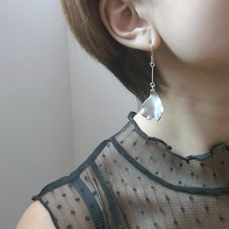 Sterling Silver Earrings & Clip-ons Silver - Pianpian-sterling silver cherry blossom petal dangle earrings sterling silver ear hook