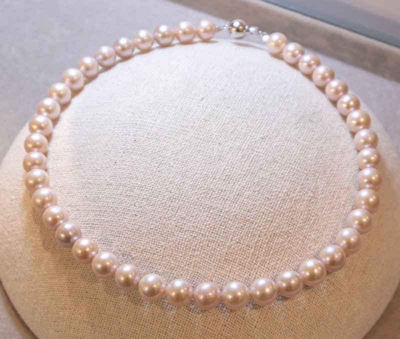 9.5-10mm natural freshwater light pink purple pearl necklace - Necklaces - Pearl Pink