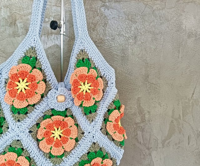 豪華 グラニースクエアの花バッグ - ショップ siriwanbag トート ハンドバッグ