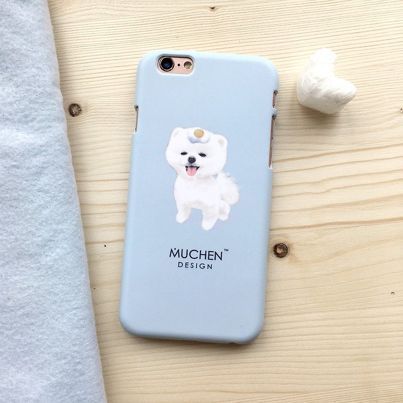 Original hand-painted Pomeranian (iPhone.Samsung Samsung, HTC, Sony.ASUS mobile phone case cover) - เคส/ซองมือถือ - พลาสติก สีน้ำเงิน