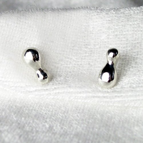 Miss Maru Jewellery Happy Cell | 細胞不對稱有機造型925純銀手工耳針耳環