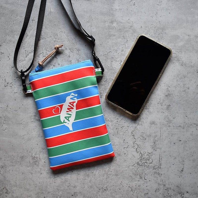 【Tonglu】Ganzhi bag/mobile phone bag - Messenger Bags & Sling Bags - Polyester Blue