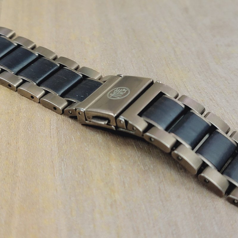 升級再造黑檀木 × 復古銅不鏽鋼 Apple Watch 錶帶 - 錶帶 - 環保材質 多色
