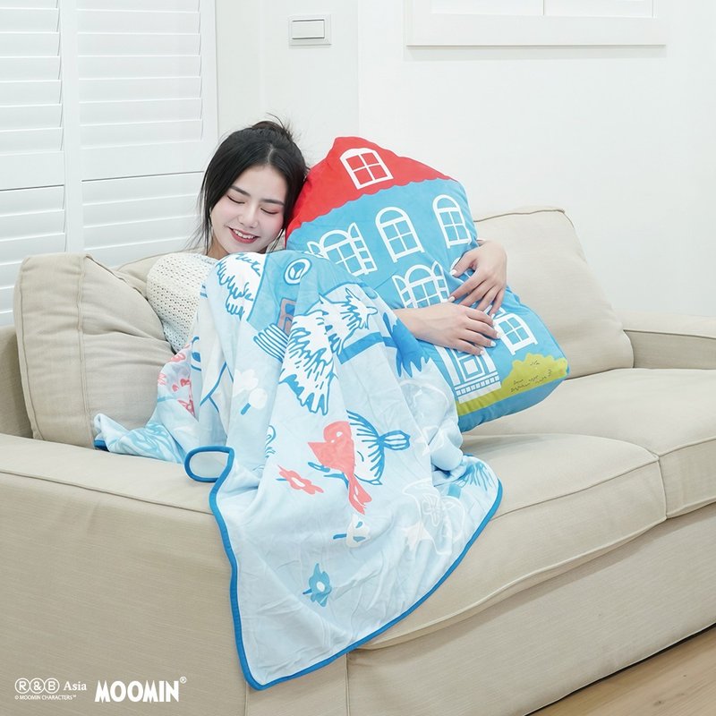 【MOOMIN】Storable universal blanket pillow - Blankets & Throws - Cotton & Hemp 