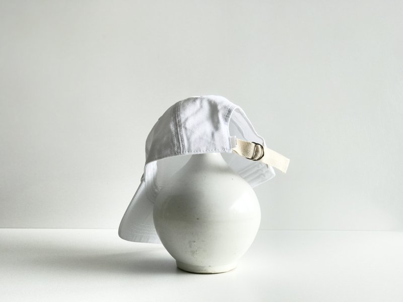 cotton cap / back tape / white / unisex - อื่นๆ - ผ้าฝ้าย/ผ้าลินิน ขาว