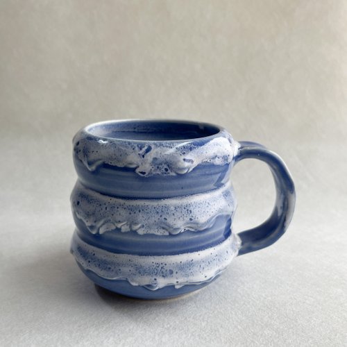 兩顆麻糬陶藝工作室 浪花琉璃。手工陶瓷馬克杯 咖啡杯 茶杯 杯子 母親節禮物
