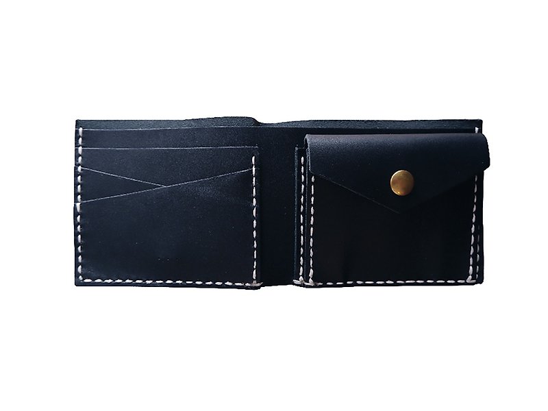 French horsehide leather coins wallet DIY Kit - Leather Goods - Genuine Leather Blue