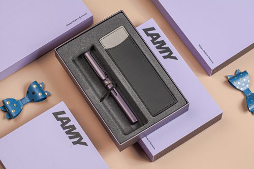 LAMY TAIWAN 官方旗艦館 【雷雕刻字】LAMY 鋼筆 限量單入筆套禮盒 /AL star 2025 - 紫灰