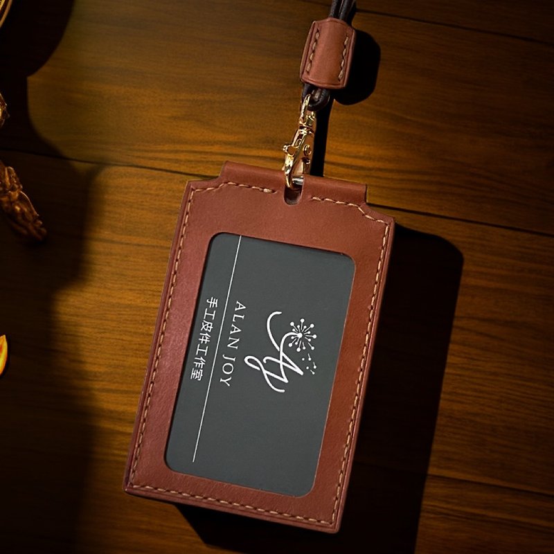 Genuine leather ID cover/identification card - ที่ใส่บัตรคล้องคอ - หนังแท้ 