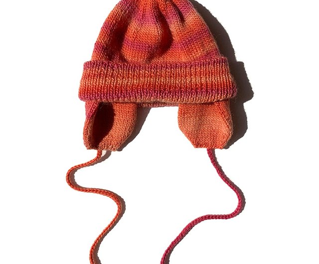 ニットキャップ】グラデーション フライトニットキャップ ORANGE