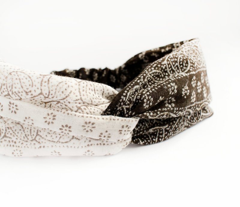 Valentines Gift - 2 Colors Boho Headband - Headbands - Cotton & Hemp Brown