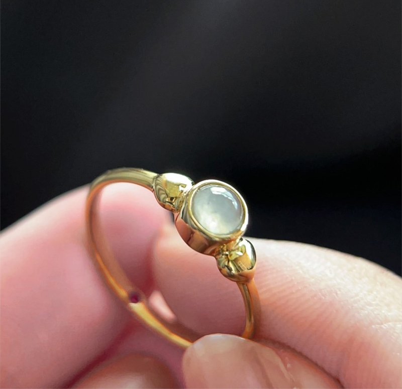 18K [Treasure in the World] Rare Jade Glass White Jade Ring/Jadeite/Jewelry - แหวนทั่วไป - หยก สีใส