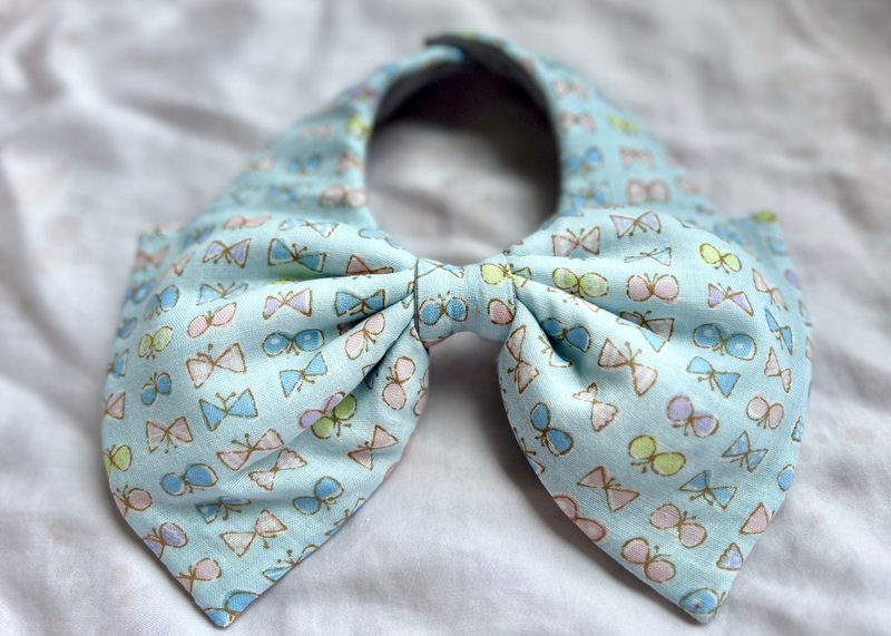 【Pre-Order】Baby Series- Bow Bib- Pink Blue Butterfly - Bibs - Cotton & Hemp 