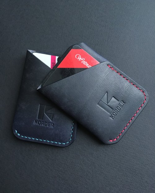 Korder Leather Studio Slim Card Holder, Minimalist Leather Wallet, Card Wallet, Simple Leather Wallet