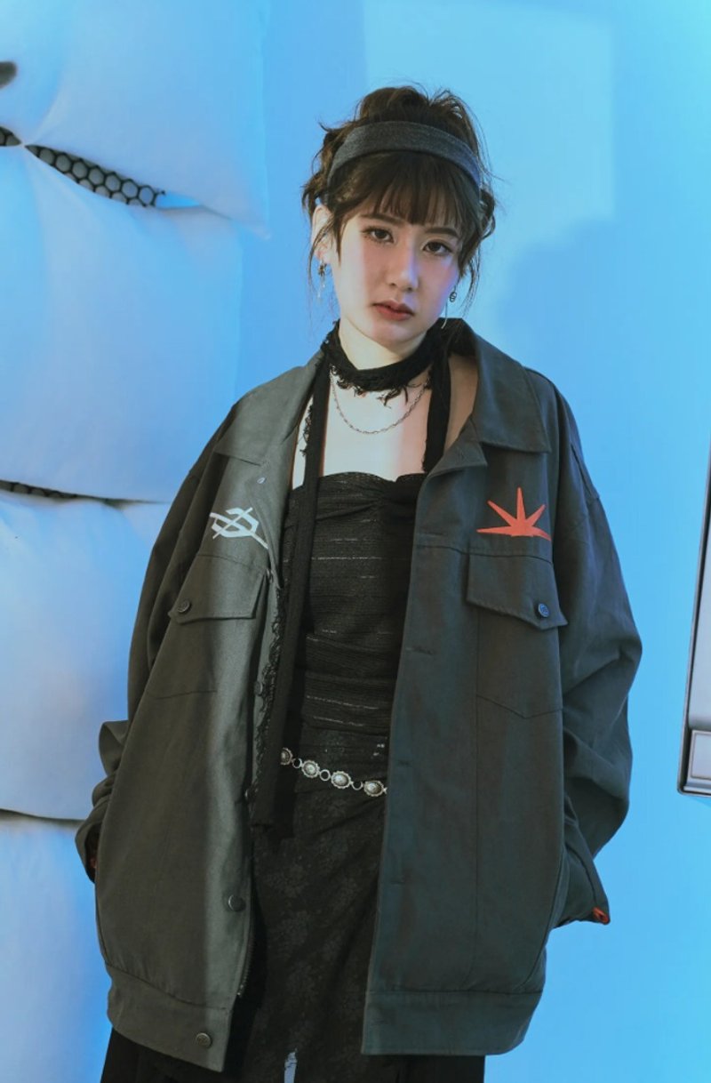 .67ARROW_DENIM CARGO JACKET_ 工裝夾克 復古外套 - 男夾克/外套 - 棉．麻 灰色