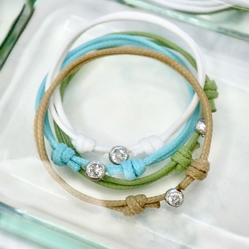 ITS-B814 [small series of small water droplets travel] swimming water wax rope bracelet 1 - Bracelets - Other Metals Silver