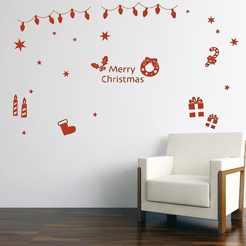 Smart Design 設計 壁貼 Smart Design 創意無痕壁貼◆快樂耶誕節(8色)
