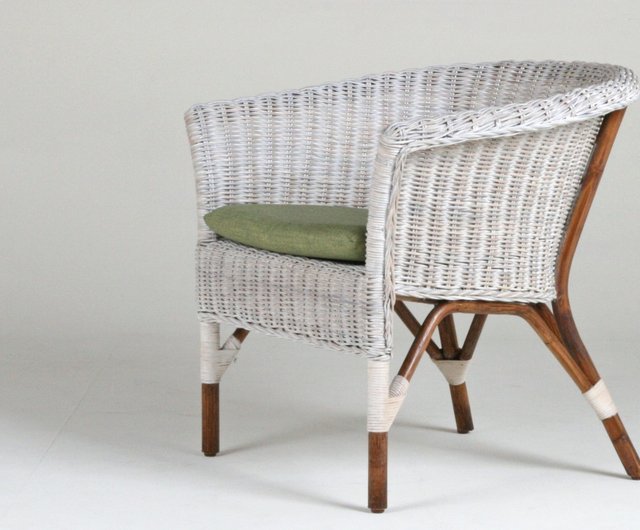 Wicker Chair White Rural Style Indoor Chair Indoor Shop