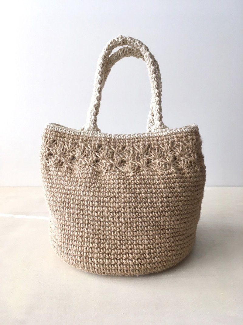 麻ひもバッグ shell 受注生産品 - 手提包/手提袋 - 棉．麻 卡其色
