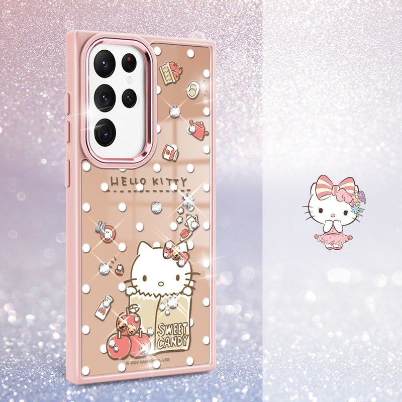 三麗鷗 Samsung S24/23系列 軍規防摔合金框鏡面手機殼-蘋果凱蒂 - 手機殼/手機套 - 其他材質 多色