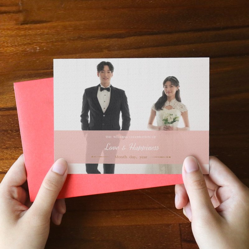 カスタマイズされた結婚式の招待状、ポストカード、ウェディング カード (封筒を含む) 60 元 [ドット アンド ドット印刷] - はがき・メッセージカード - 紙 ピンク