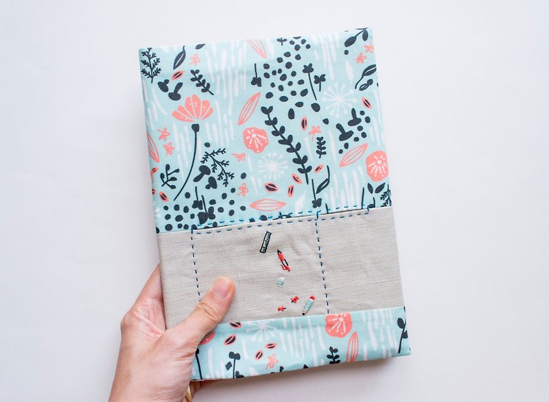 Botanical Springtime - A5 fabric bookcover - Notebooks & Journals - Cotton & Hemp Multicolor