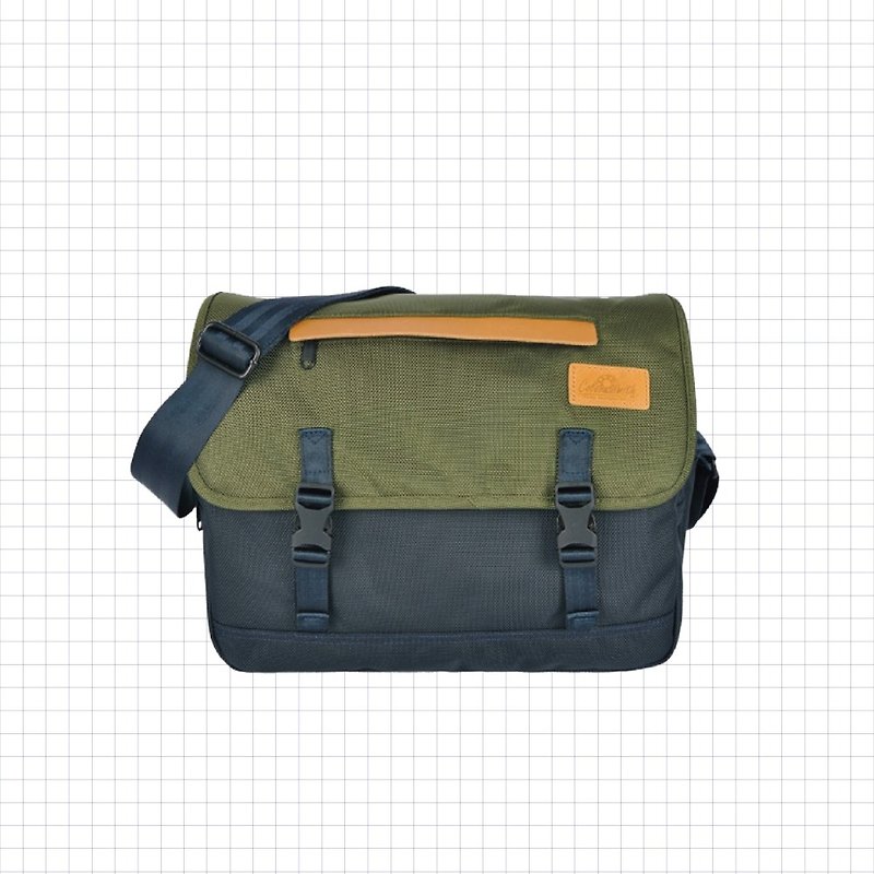 CR flip-up double-layer side backpack CR1426-NB [Taiwanese original bag brand] - Messenger Bags & Sling Bags - Nylon Blue