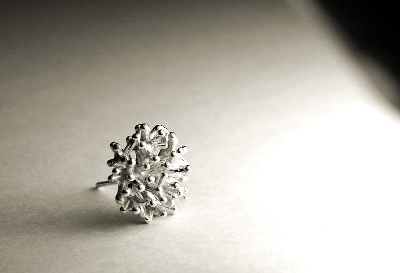 Big dandelion shape sterling silver earrings (single/pair) - Earrings & Clip-ons - Other Metals Silver