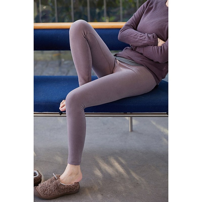 Cashmere mulberry silk blended mousse cashmere double-sided two-color sanded soft warm thickened leggings - Women's Pants - Wool 