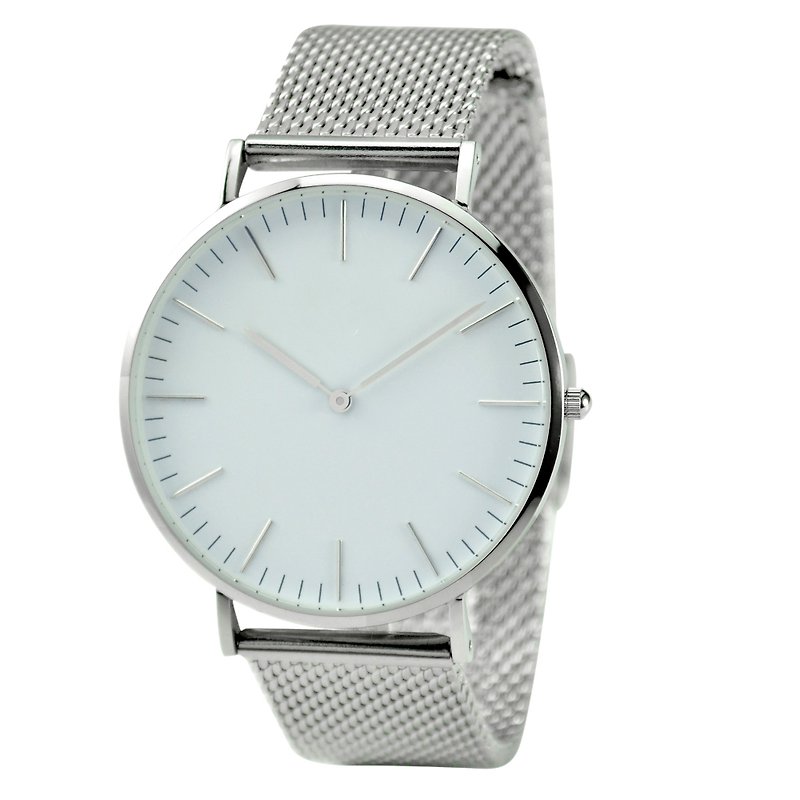 經典簡約手錶配織網鋼帶 - 全球免運 - 男錶/中性錶 - 不鏽鋼 多色