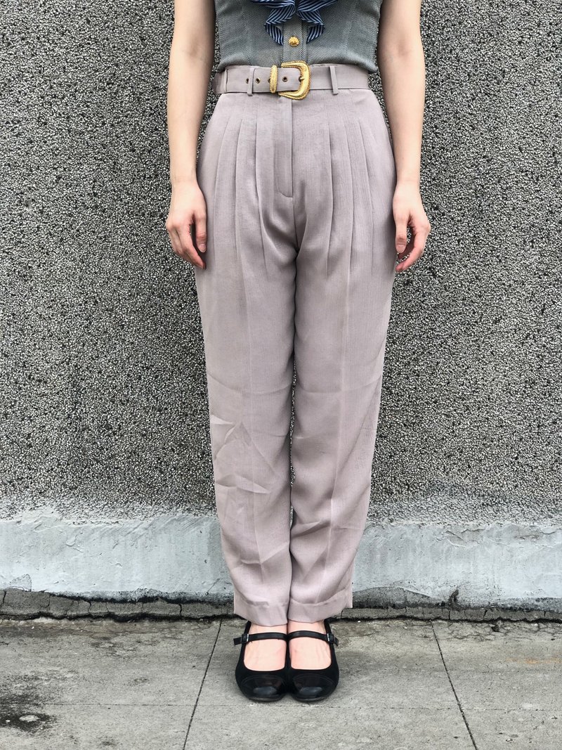 打褶西裝長褲 - 女長褲 - 其他材質 