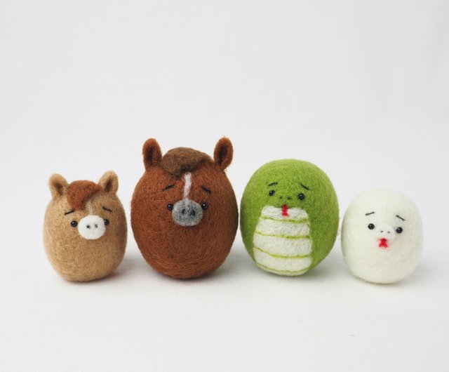 羊毛フェルト MIRO 2026年干支(午) まゆ馬親子 羊毛フェルト - ショップ kumakoro 置物