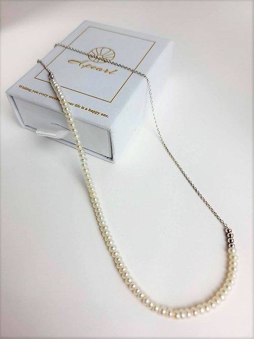 A.pearl 水晶純銀輕珠寶 限量天然珍珠純銀項鍊 / 優雅大方 / 珍珠純銀輕珠寶
