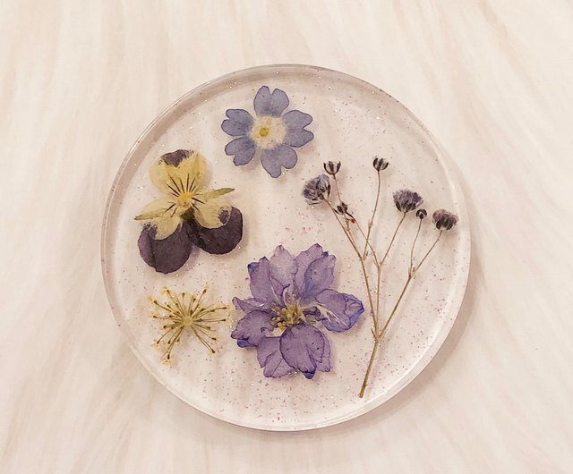 押花水果滴膠杯墊飾品收納托盤 香菫花 設計館betty S Little Art Corner 擺飾 家飾品 Pinkoi