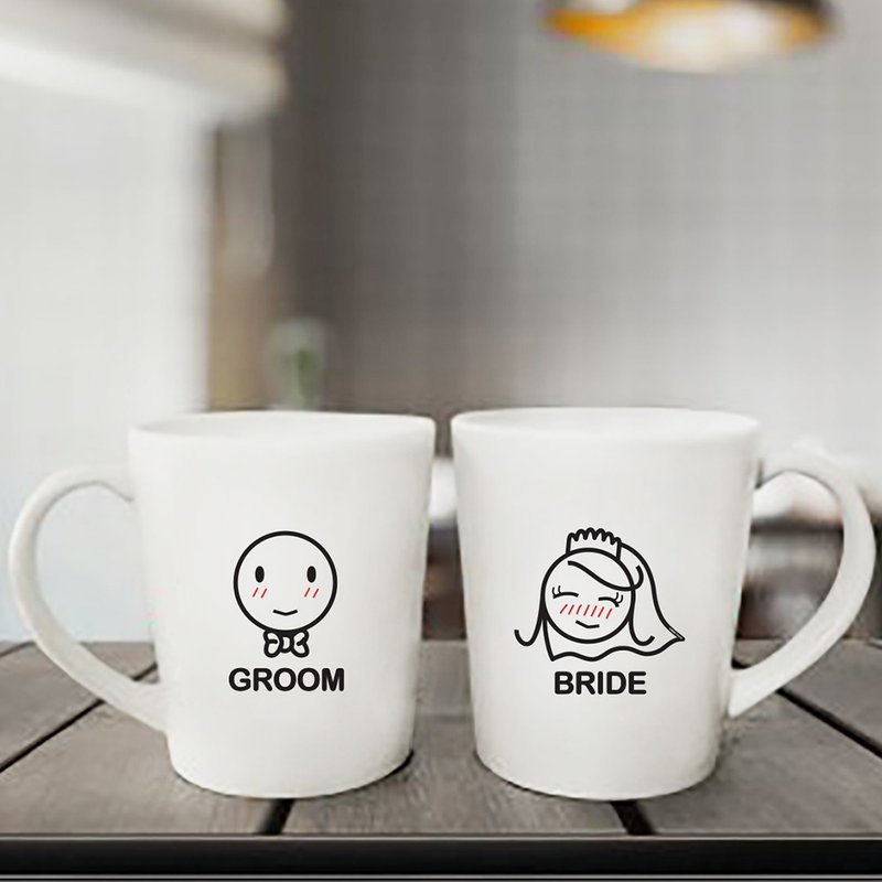 BRIDE/GROOM HEAD  Coffee Mugs by HUMAN TOUCH - แก้วมัค/แก้วกาแฟ - ดินเหนียว ขาว